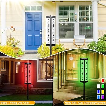 Amazon.com: TYNLED 3 Side Solar Address Sign, House Numbers